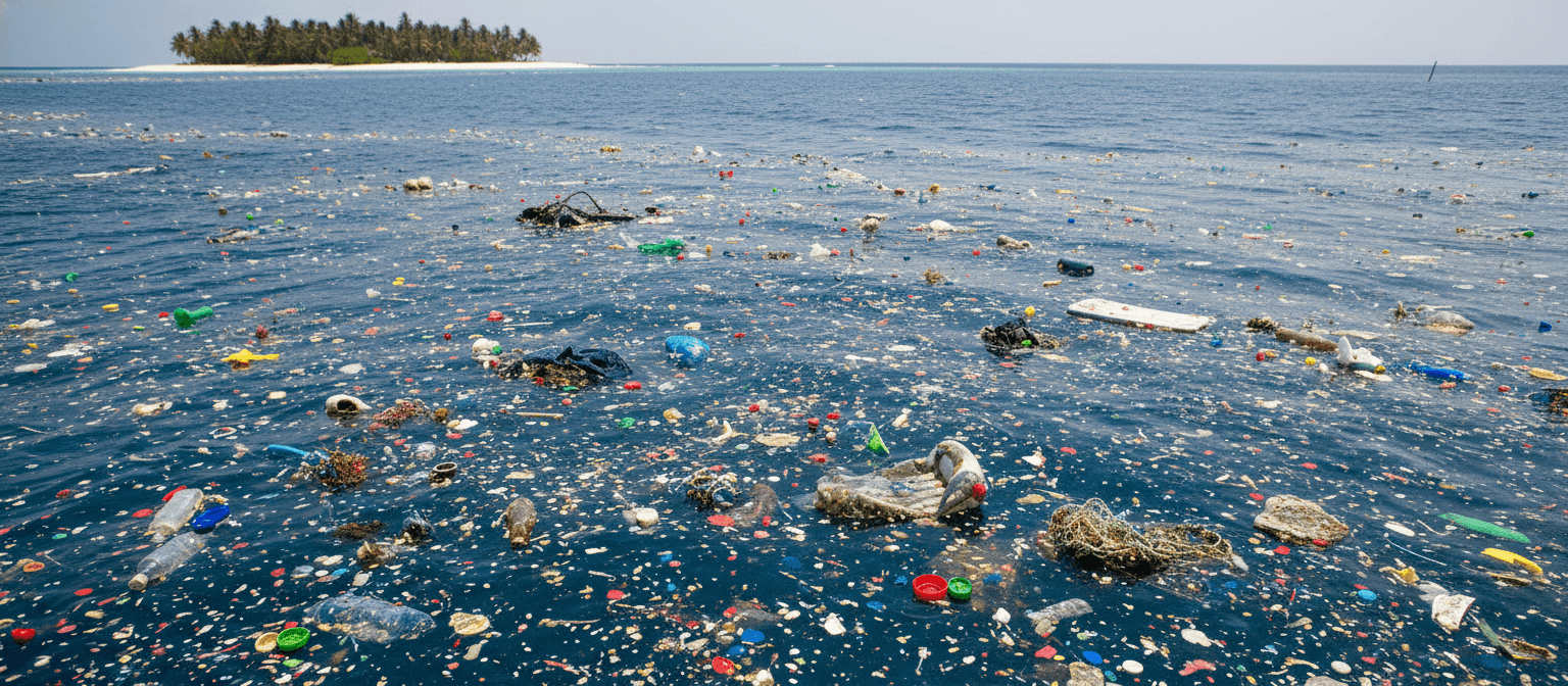 Microplastics contaminating the ocean